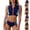 Blue, variant on pstuiky Swimsuit for Women Color Block Crew Neck High Waist Adaptable Two Piece Swimwear Swimming Suits Rash Guards with High Cut Women's Swimwear