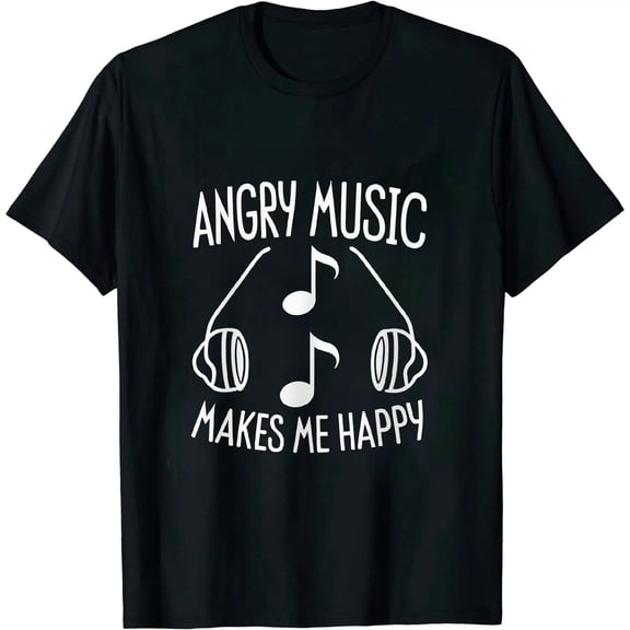Angry Music Makes Me Happy Funny Metal Music Metalhead T-Shirt