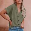 thumbnail image 1 of Chemise Boutonnée d'Été pour Femmes Manches Courtes Décontractée Légère Confortable Col en V Polyester pour Usage Quotidien Rue S m L TG TTG, 1 of 9
