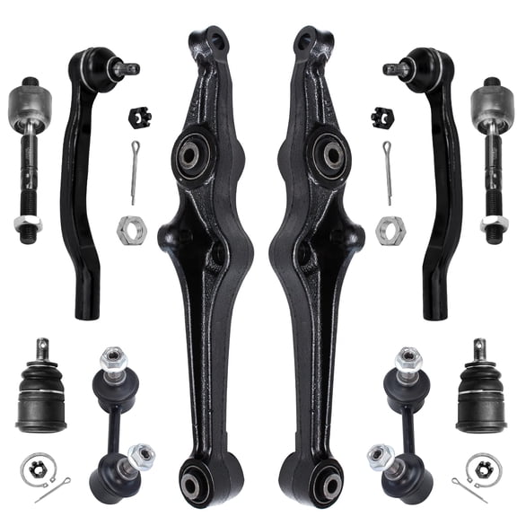 Detroit Axle - 10pc Front End Suspension Kit for 1998-2002 Honda Accord 1999-2003 TL 2001-2003 CL 2 Lower Control Arms 2 Lower Ball Joints 4 Tie Rods 2 Sway Bar Links Replacement