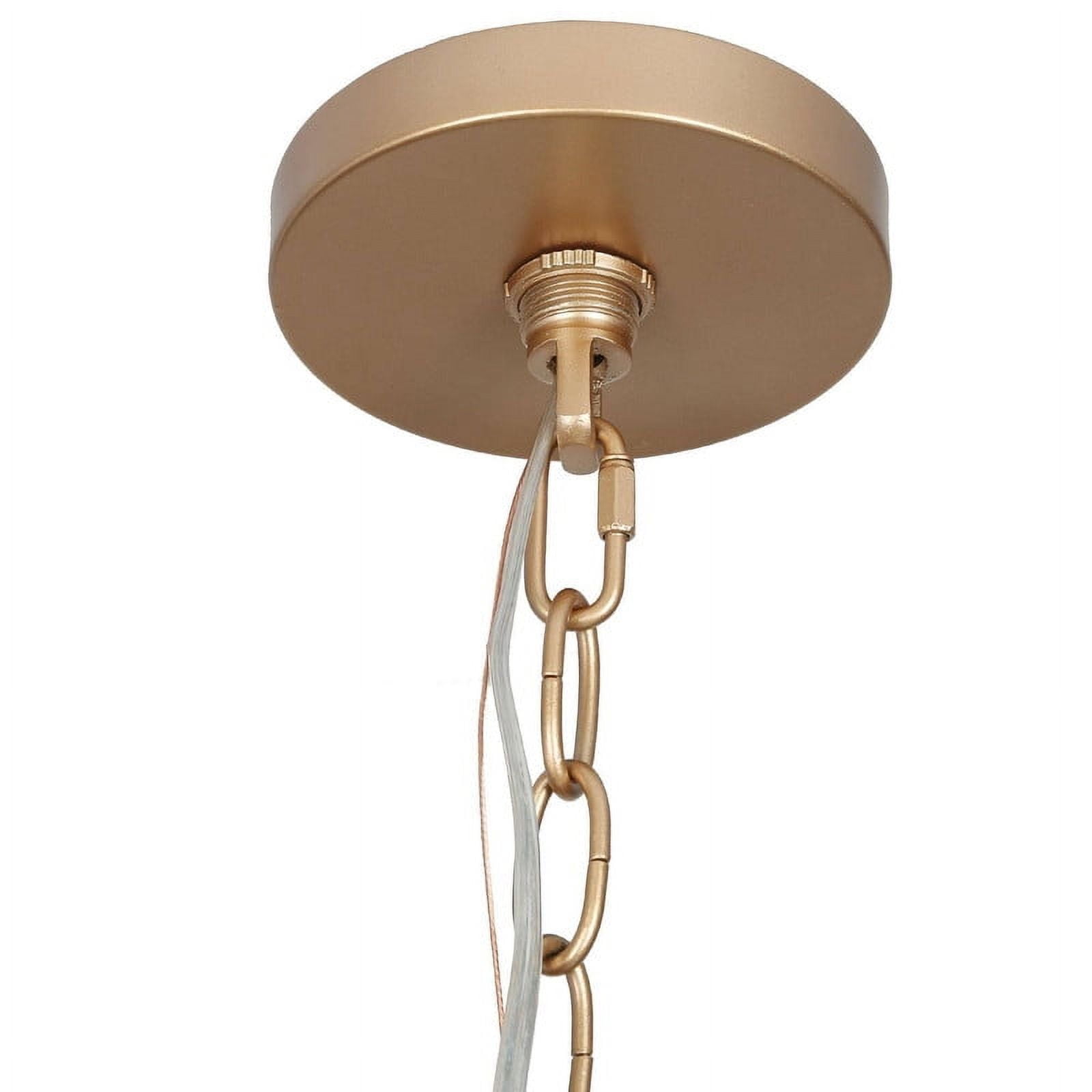 LNC 5-Light 1-Tier French Country Metal Matte Gold Hardwired Candle Chandelier