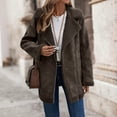 thumbnail image 2 of Uaswgudfs Women's Winter Faux Suede Jacket with Faux Shearling Lining, Long Sleeve Zip-Up Casual Coat/Jacket – Hot Trendy Warm Winter Essential Brown L, 2 of 9