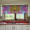 thumbnail image 3 of Yayeee Kitchen Curtains Tier Set of 2 Light Filtering 57"x36" Over Sink Window Panels, Green Wavy Plaid, 3 of 7