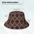 thumbnail image 4 of Daiia Brown Gold Grid Pattern Bucket Hat - Trendy Cotton Sun Hat for Beach, Golf, Fishing - Fun Outdoor Vacation Boonie for Men and Women, 4 of 9