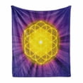 thumbnail image 1 of Purple Mandala Soft Flannel Fleece Throw Blanket, Geometry Themed Print Flower of Life Motif with Purple Shade Rays, Cozy Plush for Indoor and Outdoor Use, 60" x 80", Multicolor, by Ambesonne, 1 of 6