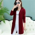 thumbnail image 4 of Korean Fashion 2020 Autumn Knitting Cardigan Women Spring Sweater Sections And Long V-Neck Full Sleeve Wool Slim Tight Bottoming, 4 of 6