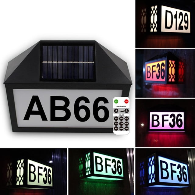 Letrero de número de de placa de dirección ergía Números de puerta LED Letreros de dirección exteriores Soledad Luz de señal de dirección