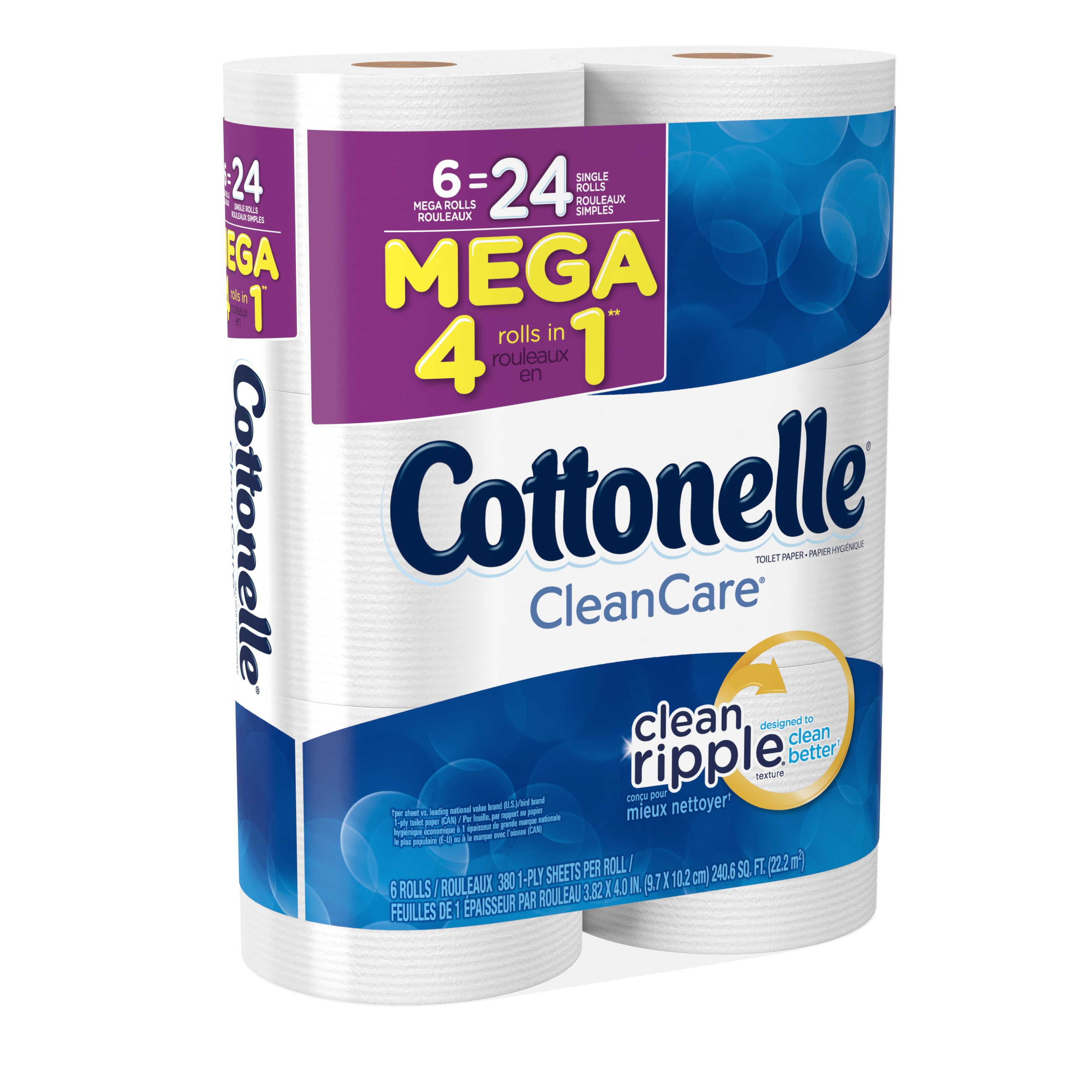 Cottonelle Clean Care Toilet Paper, 6 Mega Rolls