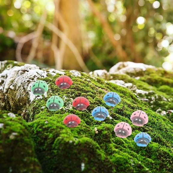 Raindrops  200 Pcs Ladybugs for Dollhouse Crafting Ornament Bonsai Decorations Decorative