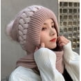 thumbnail image 3 of PIKADINGNIS Women Warm Soft Hat Scarf Set Winter Knit Lined Bearies Chunky Slouchy Cap, 3 of 4