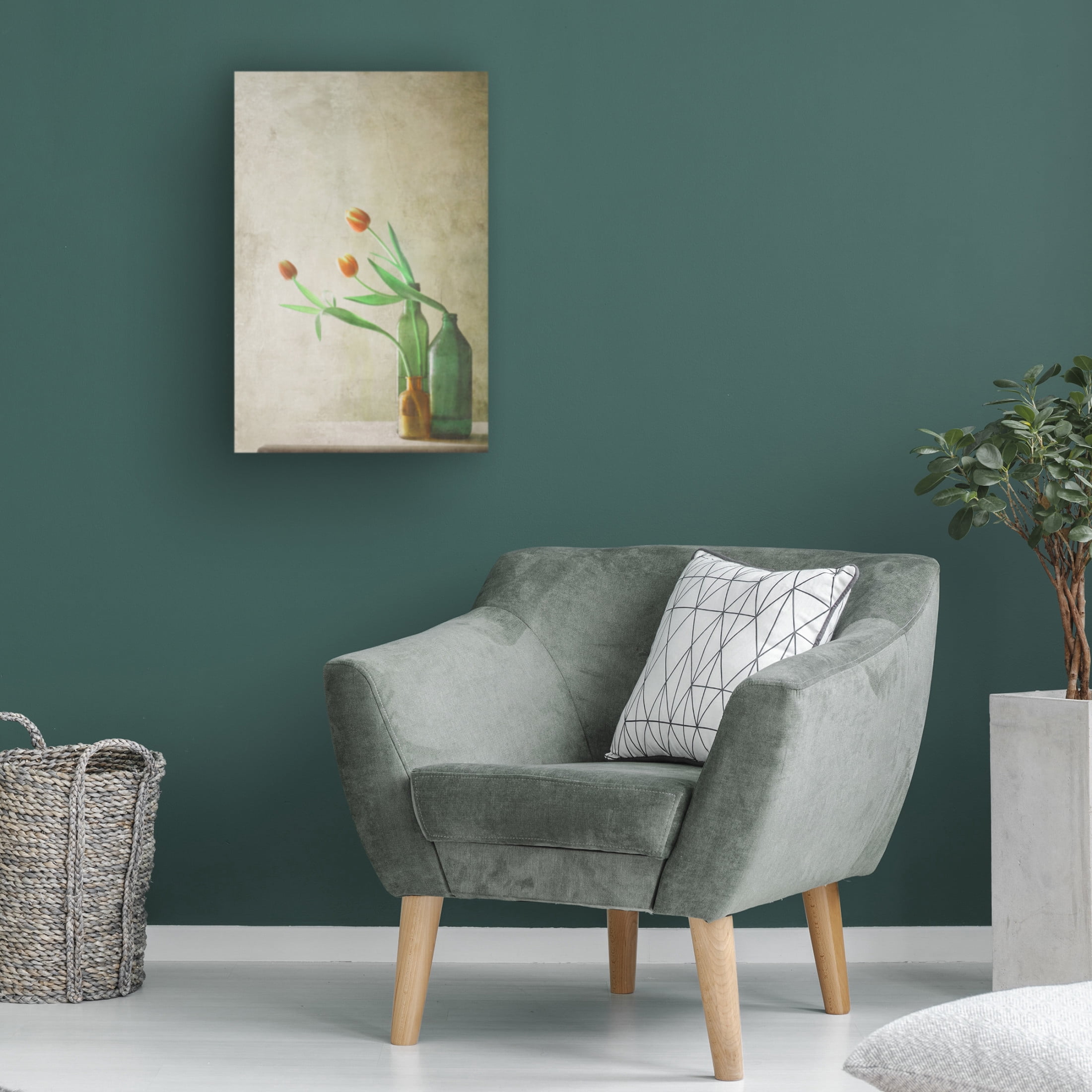Canvas Wall Art - Delphine Devos 'Three Tulips' Wall Art for Living Room, Bedroom, or Office Décor by Trademark Fine Art - 30 x 47 Inches