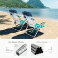 thumbnail image 3 of Sophia & William 2 Pack Folding Beach Chairs Lightweight Outdoor Lounge Chairs with 4 Adjustable Positions & Cooler Bag, Blue, 3 of 9
