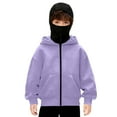 thumbnail image 2 of Hoodie With Face Mask Hoodie Mask for Boys Girls Kids Windproof Zip Up Ski Mask Hoodie, 2 of 5