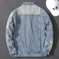 thumbnail image 4 of Chaqueta vaquera azul con botones de empalme para otoño, abrigo vaquero para hombre, ropa de moda G Original de Corea, talla grande, holgada, de lujo, LS, 4 of 5