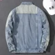 thumbnail image 4 of Chaqueta vaquera azul con botones de empalme para otoño, abrigo vaquero para hombre, ropa de moda G Original de Corea, talla grande, holgada, de lujo, LS, 4 of 5