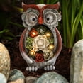 thumbnail image 2 of Garden Statue Owl Figurine - Resin Statue with Solar LED Lights for Patio Yard Art Decor, Lawn Ornaments, Indoor Outdoor Decorations, 2 of 15