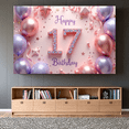 thumbnail image 5 of Yatrandify Decorative Balloons Happy Birthday Banner Glittering Number Seventeen Celebration Banner for Teen Party Event Decoration Photo Shoot, 5 of 7