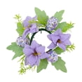thumbnail image 3 of Candle Rings Wreaths 1-4PC, Artificial Hydrangea & Eucalyptus Wreath for Pillar Candle Holder, Small Boho Wreath for Wedding, Table, Home & Door Decoration, 3 of 5
