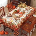 thumbnail image 2 of Fall Tablecloth 60x102 Inch Rectangle, Plaid Pumpkin Print Waterproof Wrinkle-Resistant Table Cloth for Autumn Thanksgiving Harvest Dining Kitchen Decor, 2 of 7