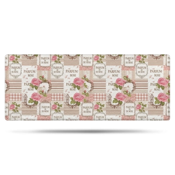 Pioneer Flower Floral Print Pattern Bathroom Rugs Mat, Non Slip Microfiber Bathroom Rug with Rubber Backing, Soft Mats for Bathroom Floor Tub Shower, 24"x60"