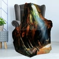 thumbnail image 4 of Natural Cave Soft Flannel Fleece Throw Blanket, Sunbeam in Cave Building Tham Khao Luang near Phetchaburi Thailand, Cozy Plush for Indoor and Outdoor Use, 50" x 60", Multicolor, by Ambesonne, 4 of 5