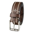thumbnail image 2 of SUN STONE Mens Brown Heavy Stitch Faux Leather Casual Belt L 38-40, 2 of 2