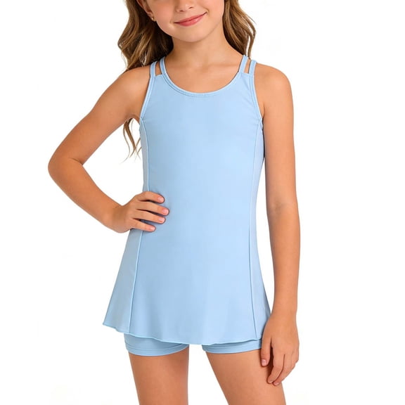Piuwrlz Girl Swimsuit 8 Years Kids Swimwear 2PC Sets Beach Swimming Suit Light Blue Size 8 Years