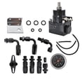 thumbnail image 3 of Genrics Universal Adjustable Fuel Pressure Regulator Kit with 0-100 psi Gauge and AN-6 Fuel Line Hose Fittings Black, 3 of 12