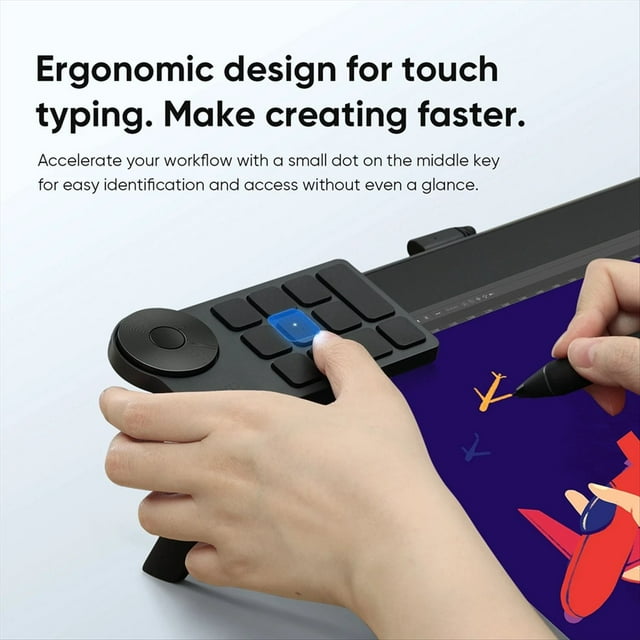 XPPen ACK05 Teclas de Acceso Directo Inalámbricas para Control Remoto Teclas de Acceso Directo Personalizables para Monitor de Pantalla con Lápiz para Tableta Gráfica