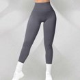 thumbnail image 2 of Olyvenn Women Ribbed Seamless Leggings High Waisted Workout Gym Yoga Pants Soft Tummy Control Butt Lifting Yoga Pants Gray 12-14, 2 of 3