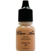 Glam Air Water Based Makeup Foundation Matte M9 Airbrush Makeup Sunset Tan Ideal for Normal to Oily Skin - 0.25oz