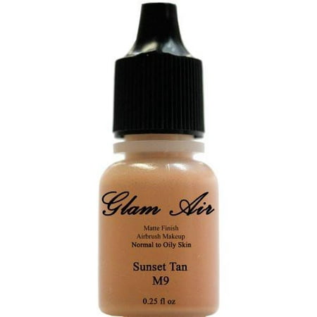 Glam Air Airbrush Makeup Foundation Water Based Matte M9 Sunset Tan (Ideal for Normal to Oily Skin) (The Best Matte Foundation For Oily Skin)