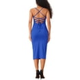 thumbnail image 3 of INSPIRE CHIC Spaghetti Strap Dress for Women's Sleeveless Split Bodycon Cocktail Party Dress XS Royal Blue, 3 of 5