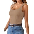 thumbnail image 2 of SHIBEVER Womens Ribbed Tank Tops Knit Square Neck Sleeveless Shirts Summer Casual Basic Tanks for Women Clothes Workout Tops Going Out Tank Tops, 2 of 6
