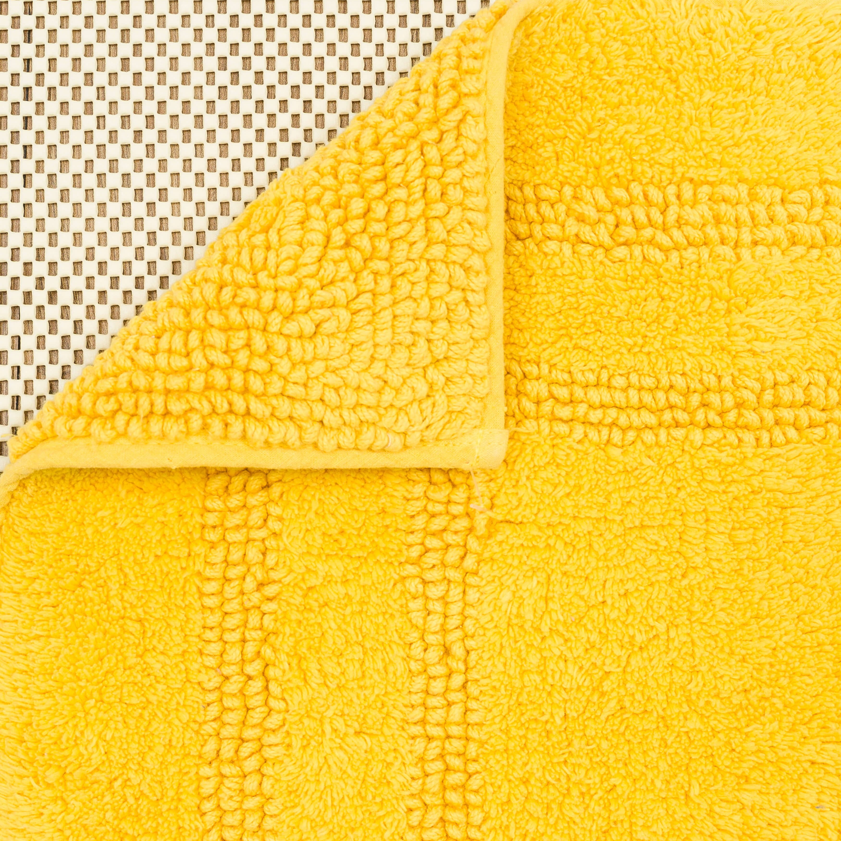 Mohawk Cotton Bath Mat Soft Absorbent Quick Dry Machine Washable Bathroom Mat, Yellow, 17" x 24"