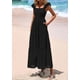 thumbnail image 3 of Vestido largo PRETTYGARDEN para mujer, cuello cuadrado, de verano, negro, XXL, 3 of 9