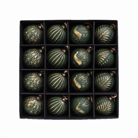 Christmas Shatterproof Ball Ornaments Set of 16, Hanging Xmas Decorations, Christmas Tree Decorations for Indoor Christmas Tree, Holiday Home Party Seasonal Supplies,9x9Inch