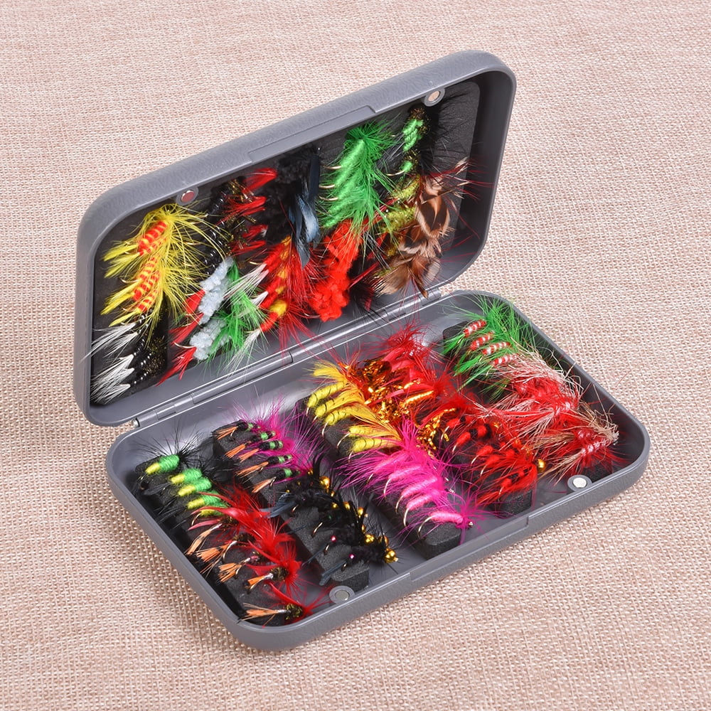 Fly Fishing Flies Kit 20/100pcs Assorted Fly Fishing Lures Hooks with