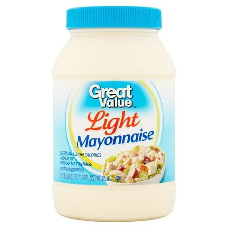 (3 Pack) Great Value Mayo, Light, 30 fl oz (Best Low Fat Mayo)