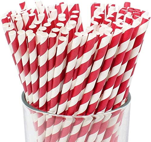 White with Orange Polka Dots Biodegradable Thick 6mm Straws for Smoothies Wedding Straw in Bulk Birthday Pack of 50 Milkshakes Juice Cafe Restaurant Paper Straws Party