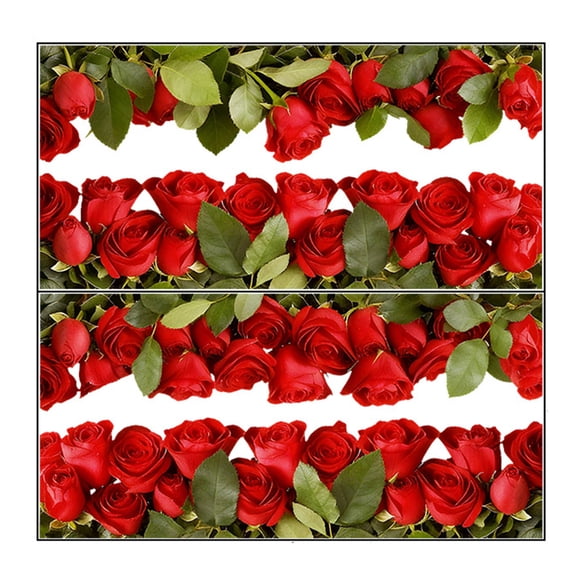 SLYNSHome Spring Rose Flower Window Cling Red Rose Garland Stickers Flower Window Decals for Wedding Party Home Decoration