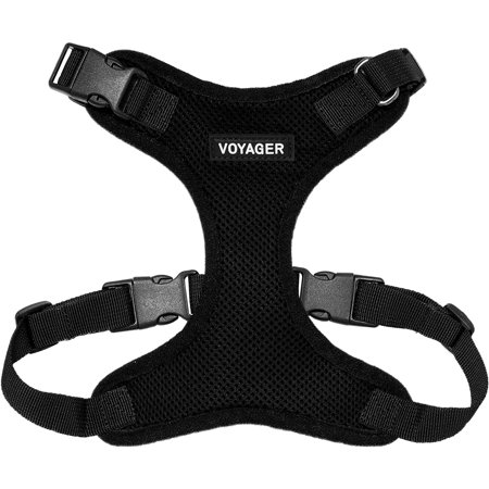 UPC: 0842637108663 | Voyager Step-In Lock Pet Harness – All Weather Mesh Adjustable Step In Harness for Cats and Dogs by Best Pet Supplies – Black M
