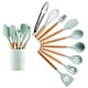 thumbnail image 1 of Utensilios de cocina de silicona con mango de madera de colores para el hogar, juego de 11 piezas, utensilios de cocina, 1 of 6