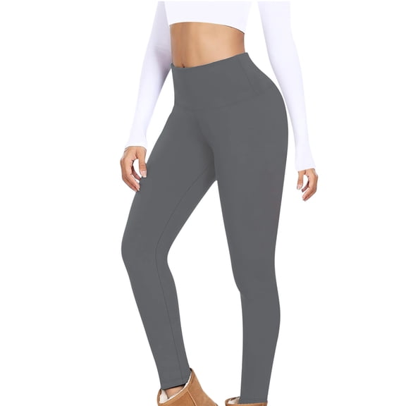 UYISJ Plus Size Leggings for Women with Pockets Stretchy Tummy Control High Waist Womens Leggings Workout Yoga Pants Gray L