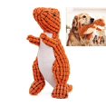 thumbnail image 1 of Juguetes para perros de dinosaurio de peluche, dibujos animados lindos, mascotas chirriantes, juguetes molares masculinos de dibujos animados interactivos para perros grandes, cachorros que juegan, accesorios para mascotas (naranja) oso de fresa Electrónica, 1 of 5