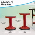 thumbnail image 3 of Flash Furniture Carter Adjustable Height Active Learning Stool For Classrooms, Backless Wobble Stool With 360-Degree Swivel, 14"" - 18"" H, Red, 3 of 5