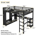thumbnail image 5 of Bellemave Full Size Loft Bed with Desk and Wardrobe Metal Loft Bed with Storage Shelves Loft Bed Frame with Guardrails for Teens, No Box Spring Needed (Full, Black), 5 of 11