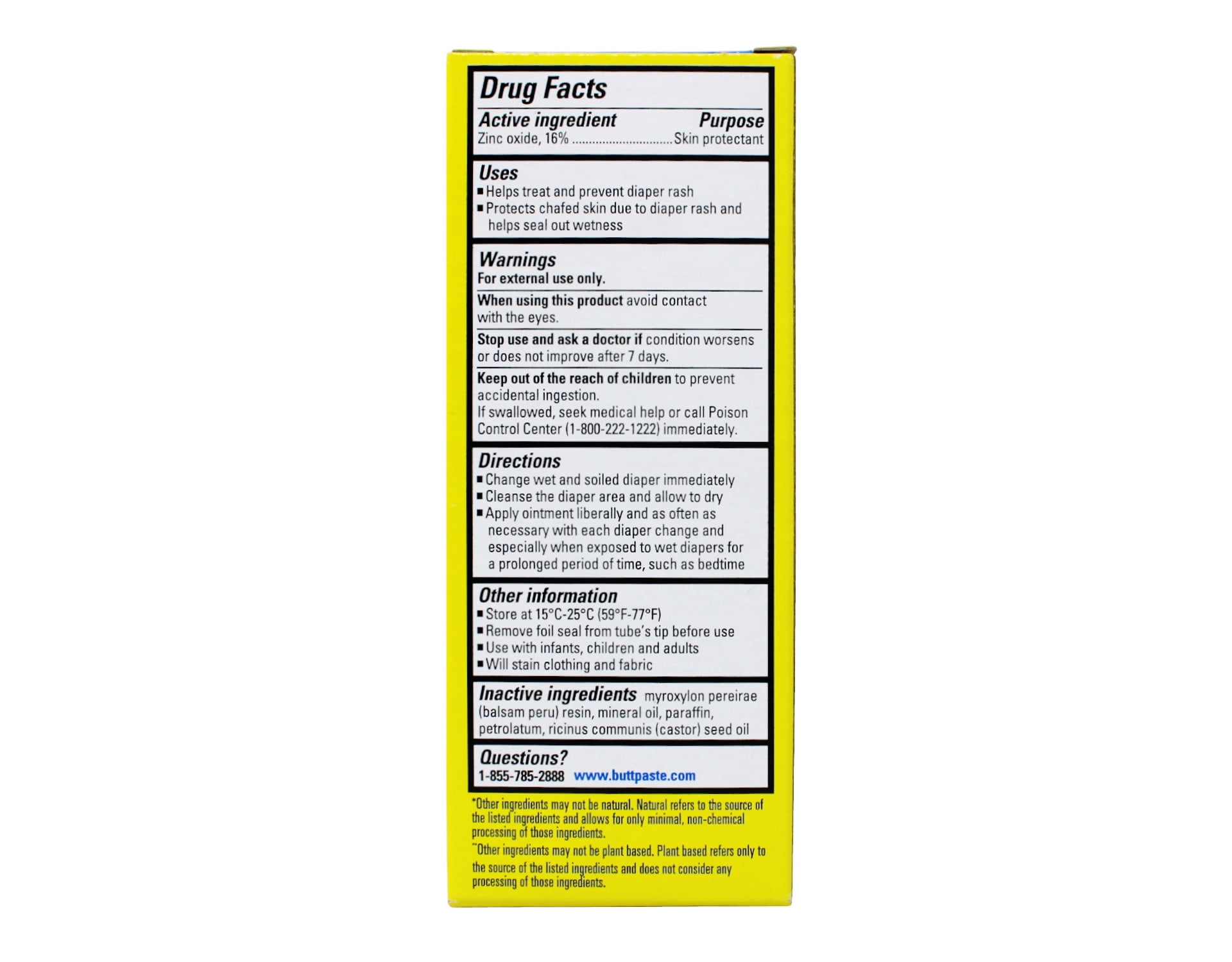 Original Boudreaux's Butt Paste Diaper Rash Ointment, 2 oz Tube (Pack of 6)