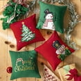 thumbnail image 2 of Christmas Series Classic Red, Green Printed Decorative Series Throw Pillow Covers, Red and Green, 18" x 18", Set of 4, 2 of 2
