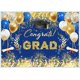 thumbnail image 1 of Fondo de graduación de 2024 de 7 x 5 pies, gorro, globo, fuegos artificiales, decoración azul para fiesta de graduación, pancarta de felicitaciones, 1 of 4